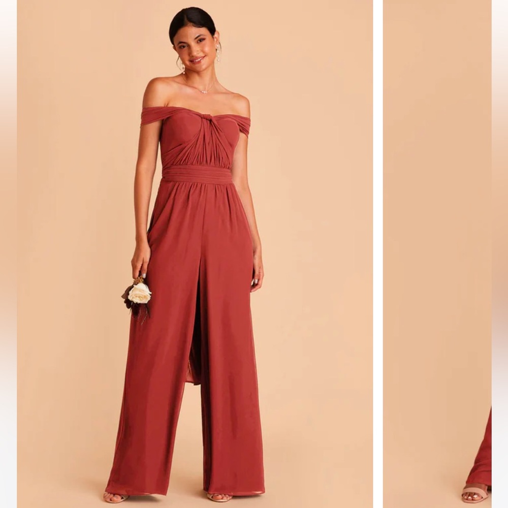 Birdy Grey S Gigi chiffon spice convertible jumpsuit with pockets Small